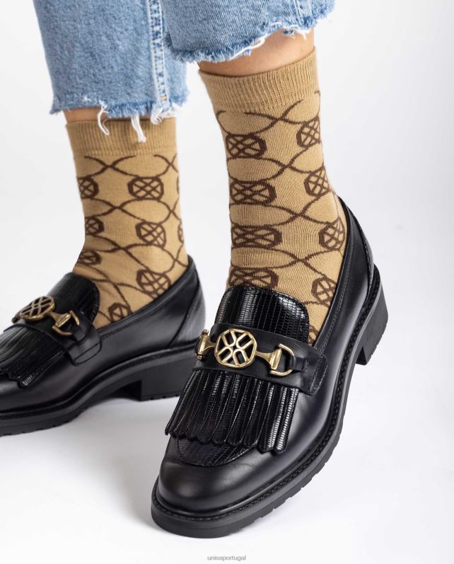 Unisa meias de algodão orgânico mulheres 6V2Z61087 marrom