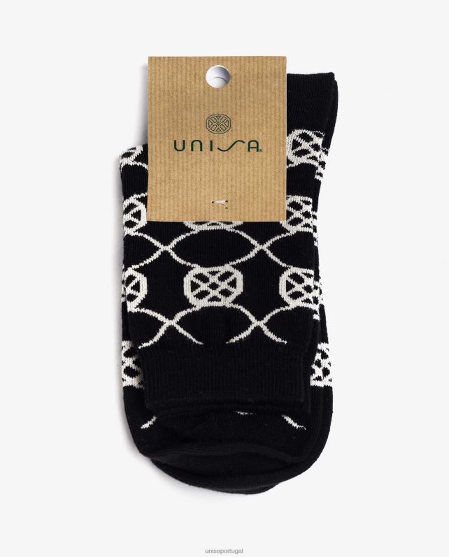 Unisa meias de algodão orgânico mulheres 6V2Z61088 preto