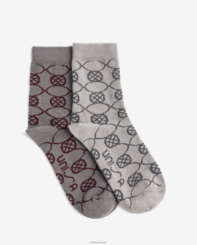 Unisa meias de algodão orgânico mulheres 6V2Z61089 cinza
