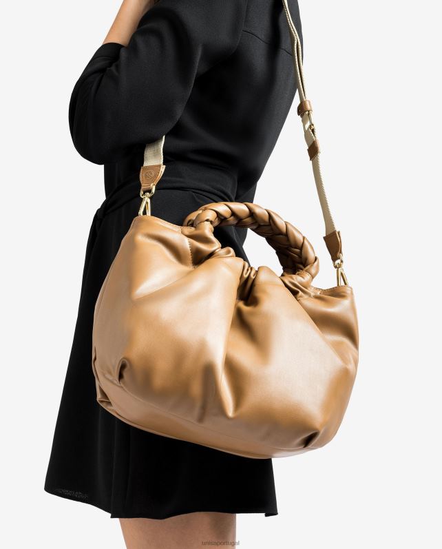 Unisa bolsa alça redonda mulheres 6V2Z61174 marrom