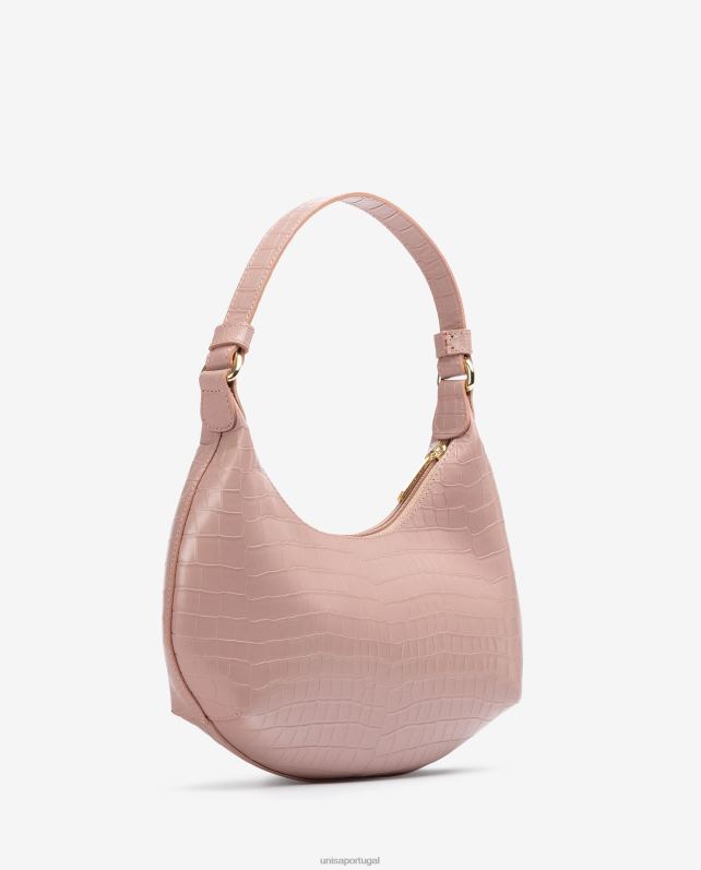 Unisa bolsa de couro em relevo mulheres 6V2Z61182 rosa