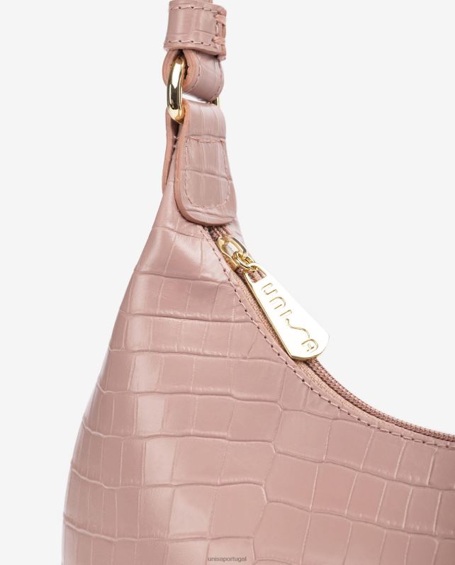 Unisa bolsa de couro em relevo mulheres 6V2Z61182 rosa