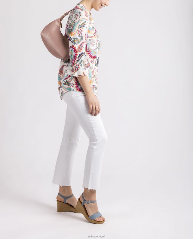 Unisa bolsa de couro em relevo mulheres 6V2Z61182 rosa