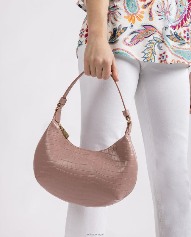Unisa bolsa de couro em relevo mulheres 6V2Z61182 rosa
