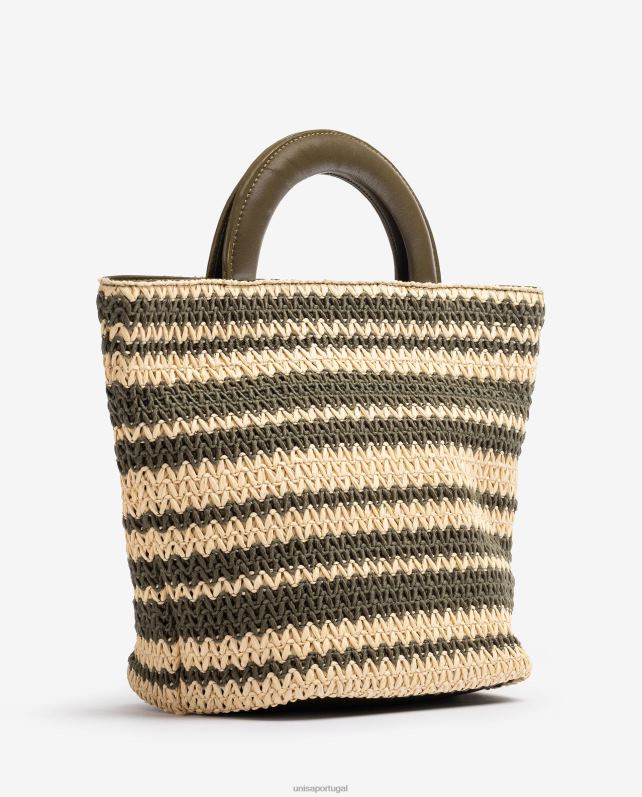 Unisa bolsa de ráfia tamanho médio mulheres 6V2Z61177 verde
