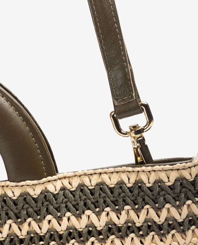 Unisa bolsa de ráfia tamanho médio mulheres 6V2Z61177 verde