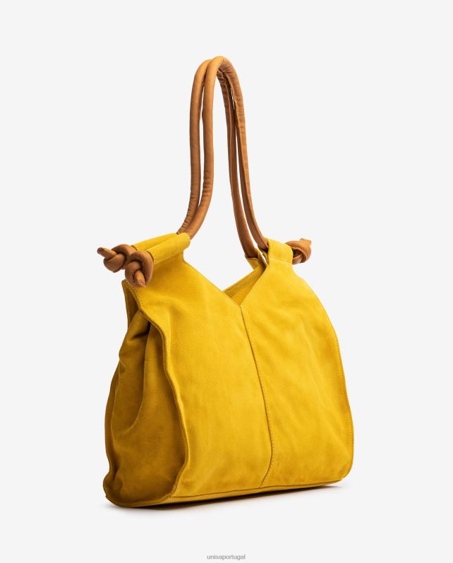 Unisa bolsa de ombro com nó mulheres 6V2Z61145 amarelo