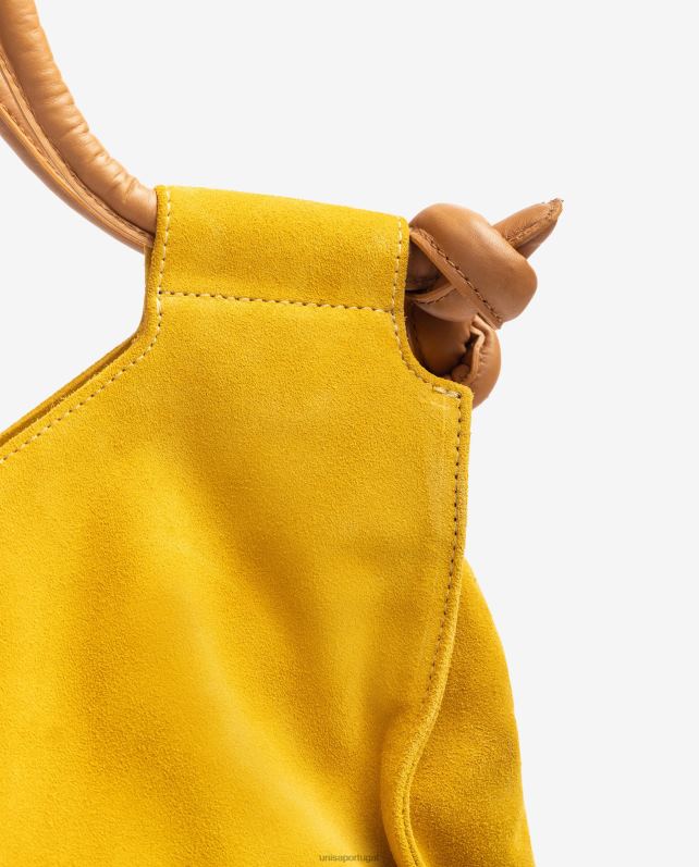 Unisa bolsa de ombro com nó mulheres 6V2Z61145 amarelo