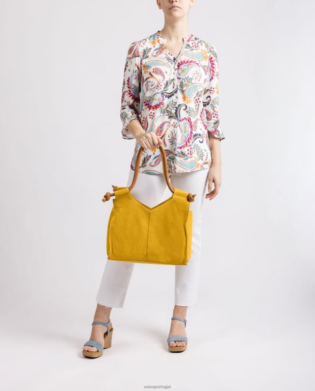 Unisa bolsa de ombro com nó mulheres 6V2Z61145 amarelo