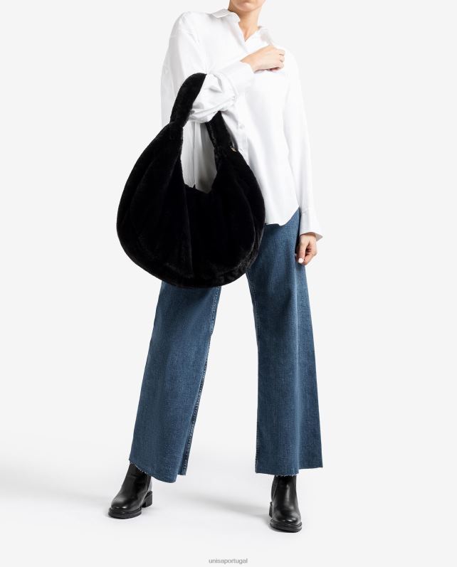 Unisa bolsa de tecido reciclado mulheres 6V2Z61124 preto