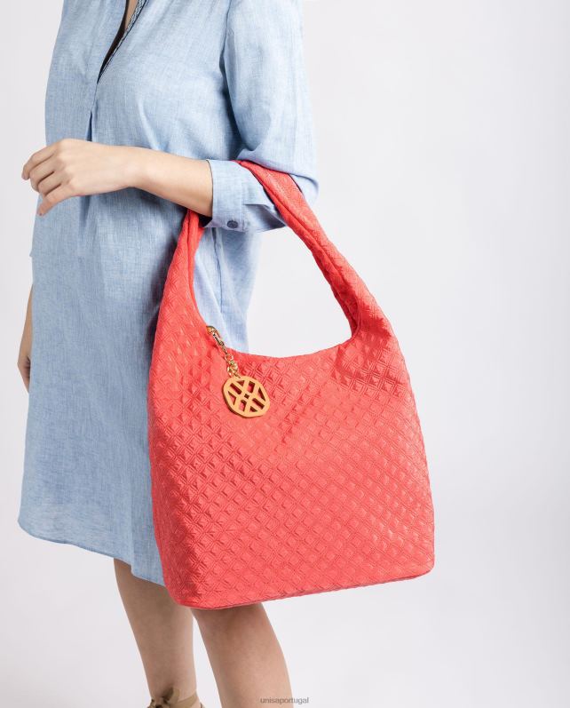 Unisa bolsa fluorescente acolchoada mulheres 6V2Z61140 vermelho