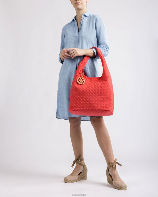 Unisa bolsa fluorescente acolchoada mulheres 6V2Z61140 vermelho