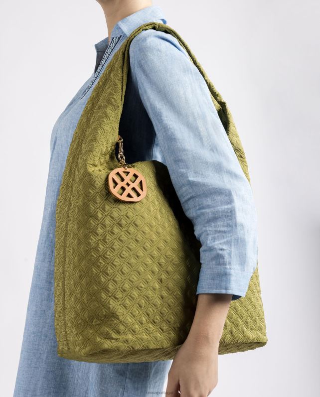 Unisa bolsa fluorescente acolchoada mulheres 6V2Z61141 verde