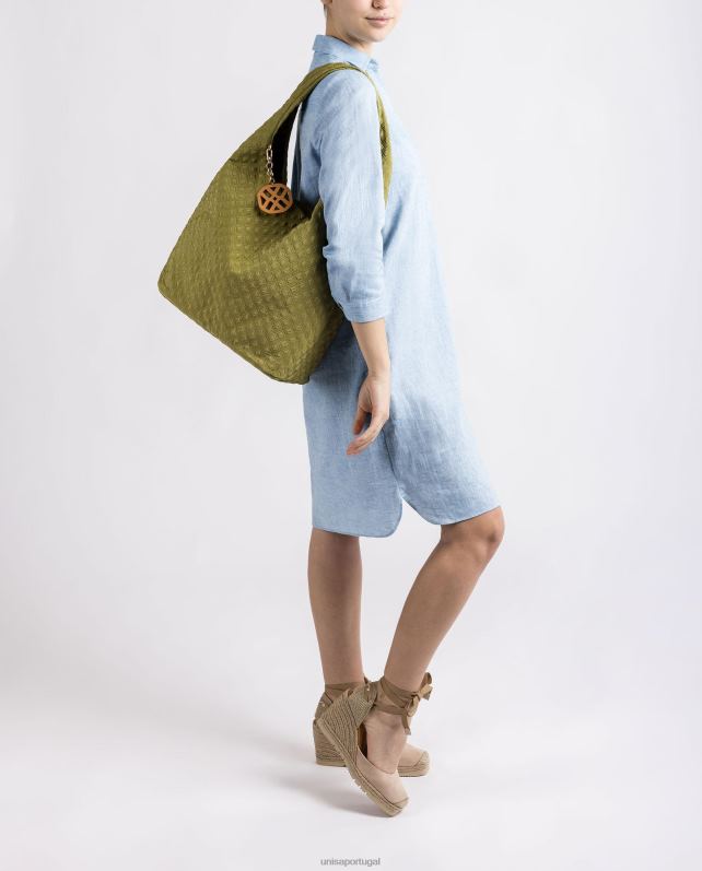 Unisa bolsa fluorescente acolchoada mulheres 6V2Z61141 verde