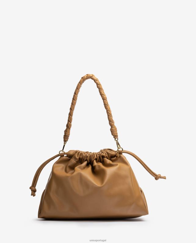 Unisa bolsa grande com babados mulheres 6V2Z61130 marrom