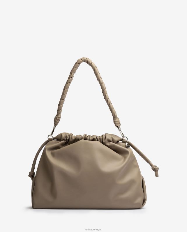 Unisa bolsa grande com babados mulheres 6V2Z61131 marrom