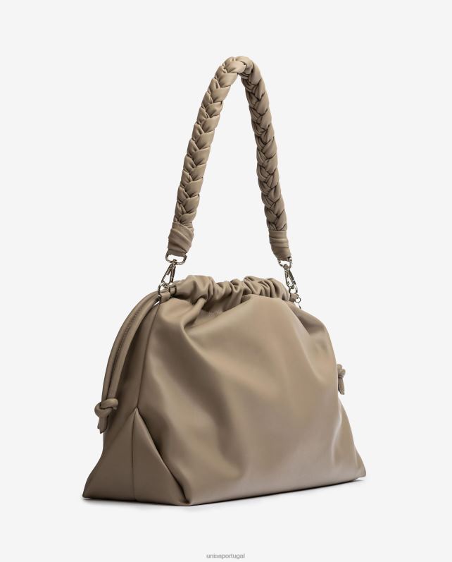 Unisa bolsa grande com babados mulheres 6V2Z61131 marrom