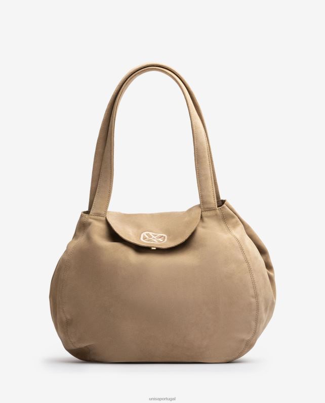 Unisa bolsa grande confeccionada em suede mulheres 6V2Z61106 bege