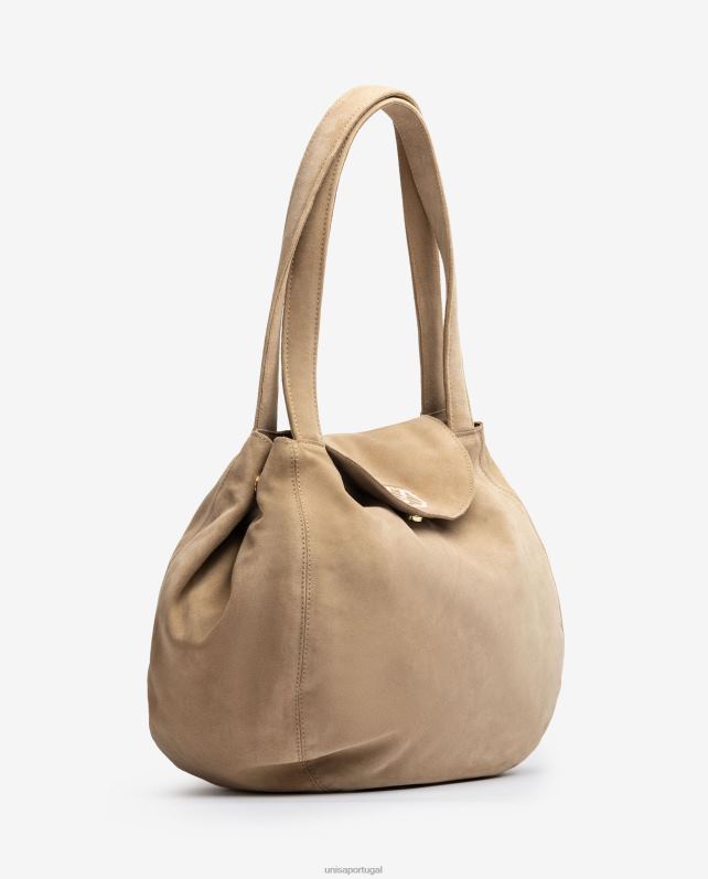Unisa bolsa grande confeccionada em suede mulheres 6V2Z61106 bege