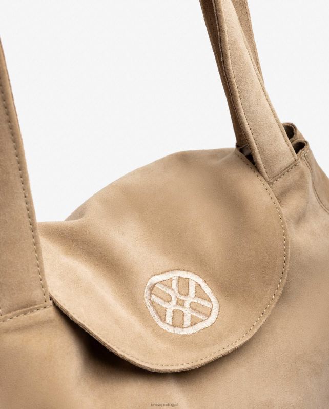 Unisa bolsa grande confeccionada em suede mulheres 6V2Z61106 bege