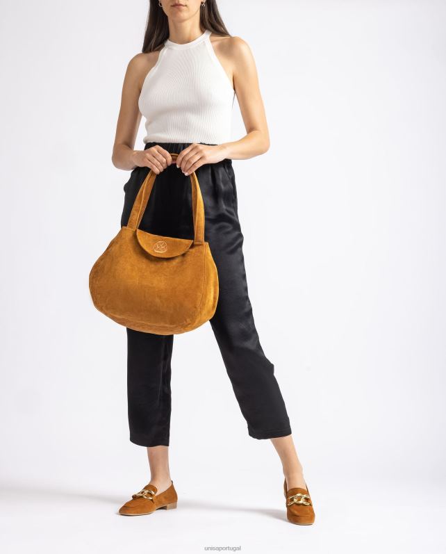 Unisa bolsa grande confeccionada em suede mulheres 6V2Z61107 marrom