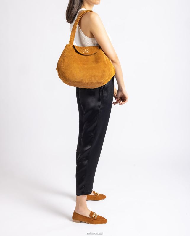 Unisa bolsa grande confeccionada em suede mulheres 6V2Z61107 marrom