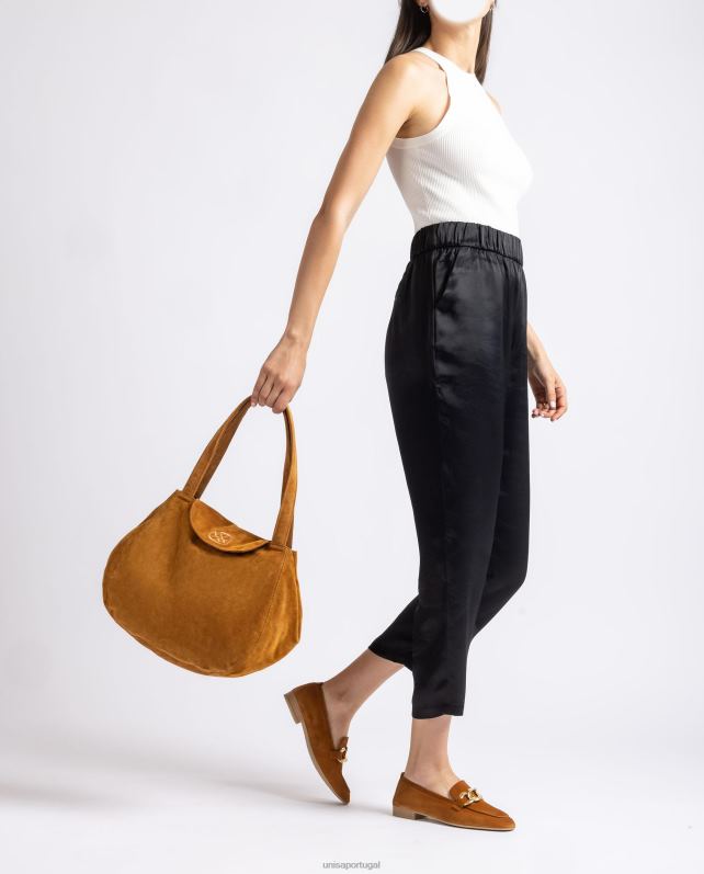 Unisa bolsa grande confeccionada em suede mulheres 6V2Z61107 marrom