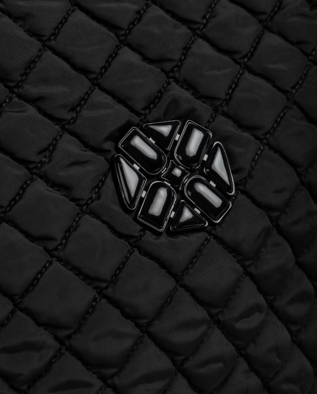 Unisa bolsa grande confeccionada em tecido acolchoado mulheres 6V2Z61134 preto