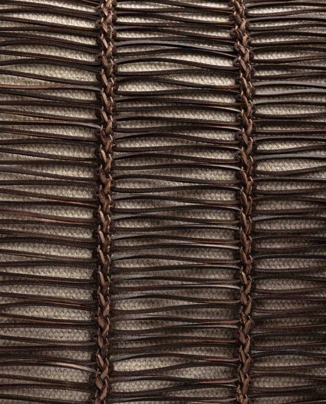 Unisa bolsa grande confeccionada em tecido e couro mulheres 6V2Z61108 marrom