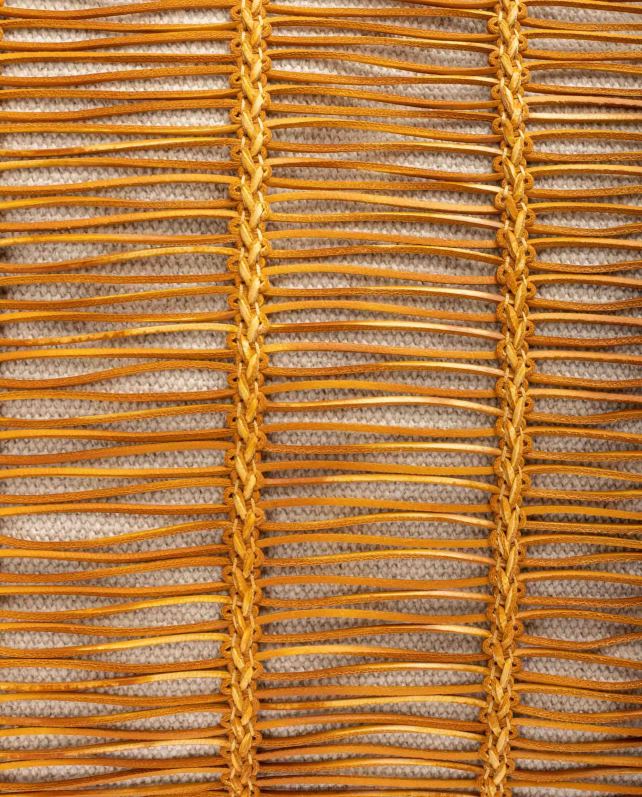 Unisa bolsa grande confeccionada em tecido e couro mulheres 6V2Z61109 amarelo