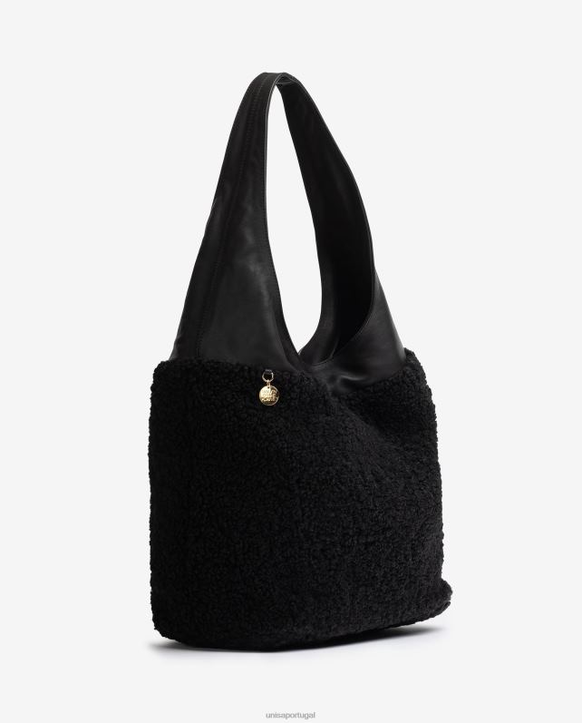 Unisa bolsa grande em tecido mulheres 6V2Z61127 preto