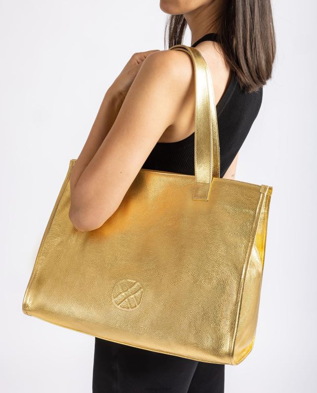 Unisa bolsa tote de couro com efeito metalizado mulheres 6V2Z61122 moda