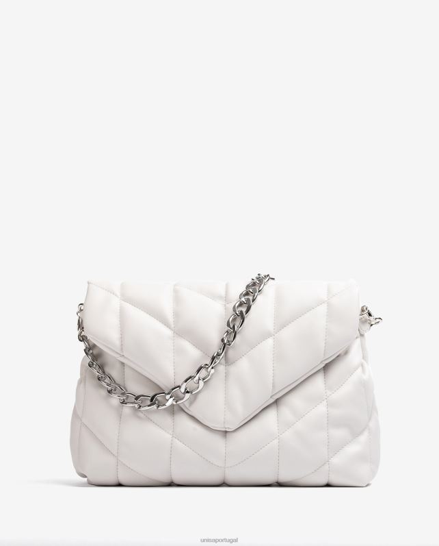 Unisa grande bolsa acolchoada preta mulheres 6V2Z61123 branco