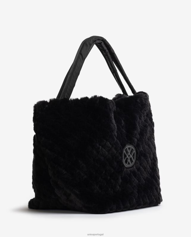 Unisa grande saco de tecido macio mulheres 6V2Z61135 preto