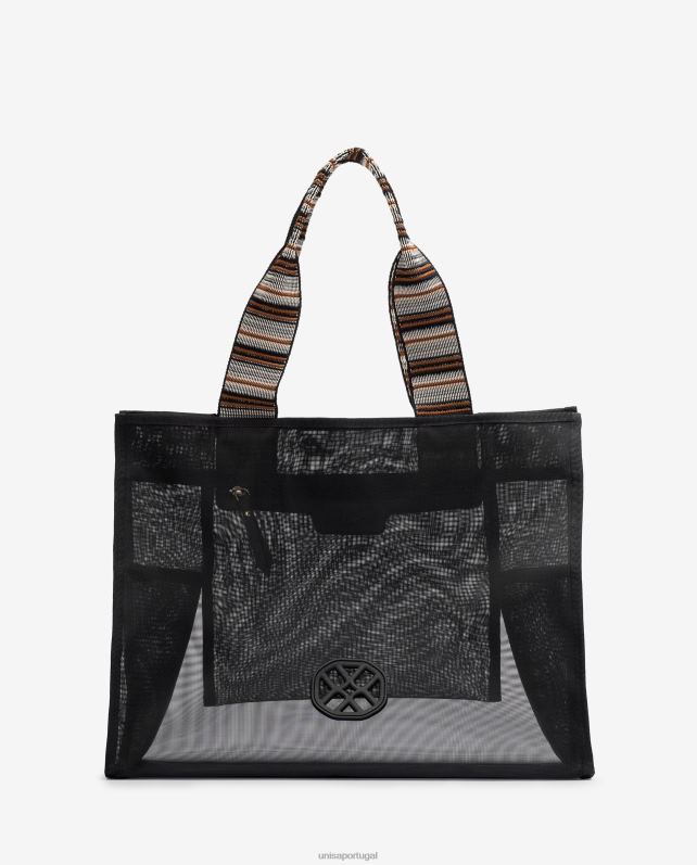 Unisa saco de malha grande mulheres 6V2Z61117 preto