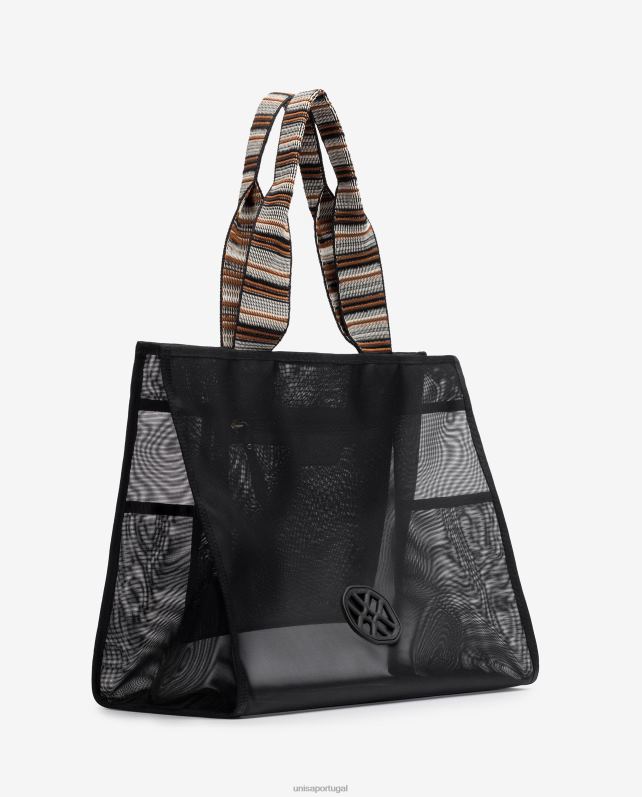 Unisa saco de malha grande mulheres 6V2Z61117 preto