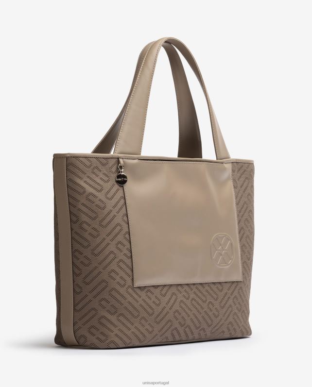 Unisa sacolinha de tecido mulheres 6V2Z61137 marrom