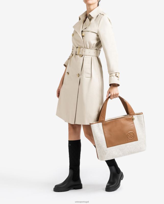 Unisa sacolinha feita com tecido reciclado mulheres 6V2Z61139 branco