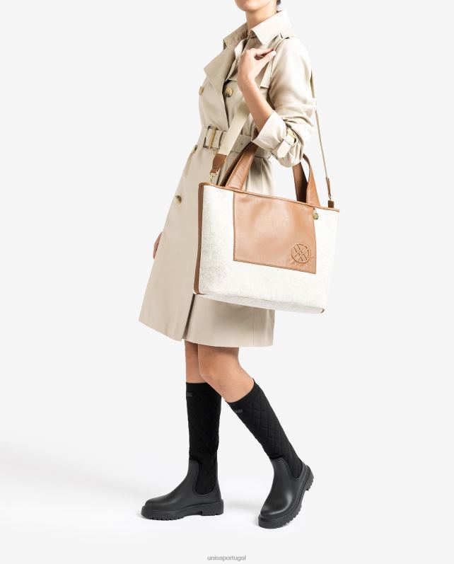 Unisa sacolinha feita com tecido reciclado mulheres 6V2Z61139 branco