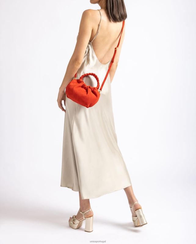 Unisa bolsa com alças trançadas mulheres 6V2Z61203 vermelho