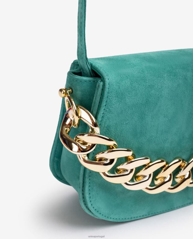 Unisa bolsa com corrente dourada mulheres 6V2Z61183 verde