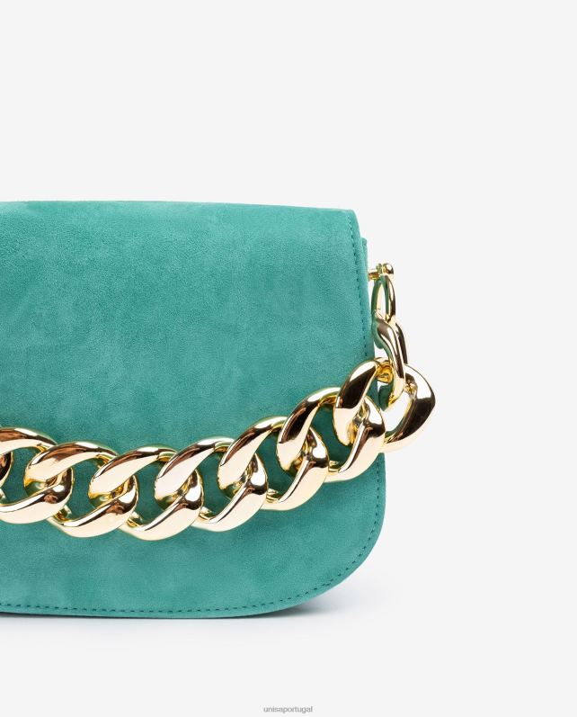 Unisa bolsa com corrente dourada mulheres 6V2Z61183 verde