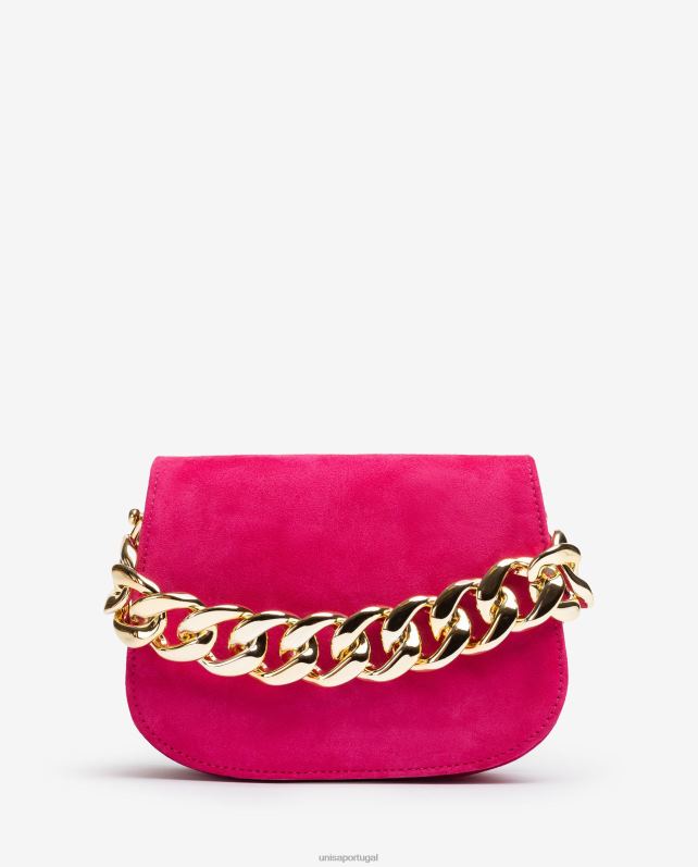 Unisa bolsa com corrente dourada mulheres 6V2Z61185 rosa