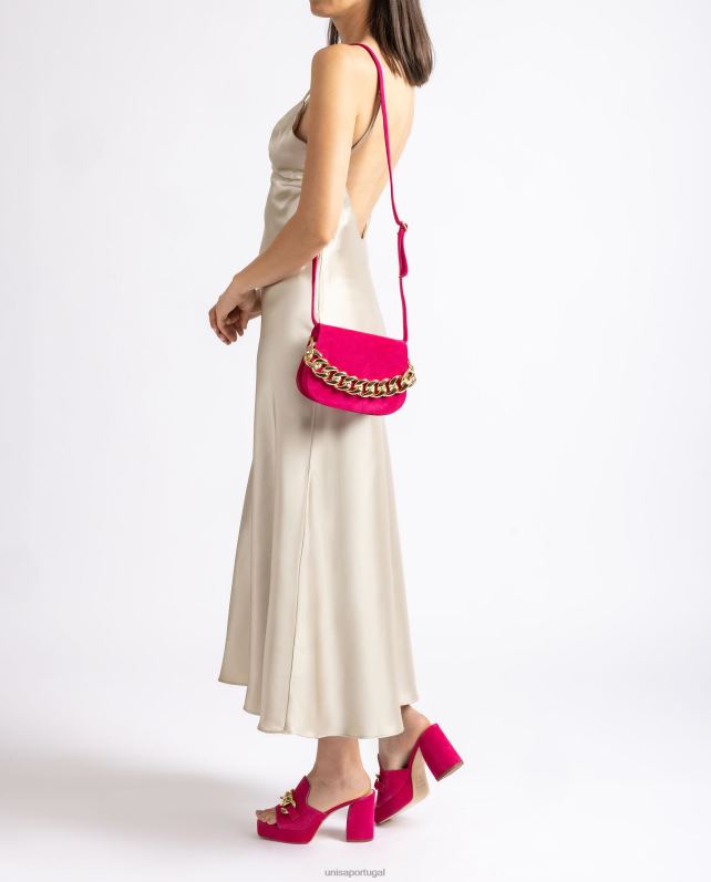 Unisa bolsa com corrente dourada mulheres 6V2Z61185 rosa