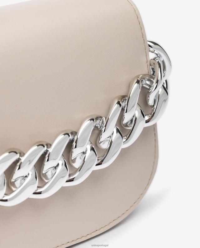Unisa bolsa com corrente dourada mulheres 6V2Z61200 bege