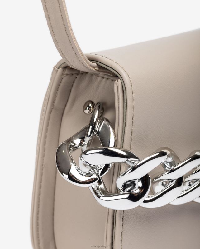 Unisa bolsa com corrente dourada mulheres 6V2Z61200 bege