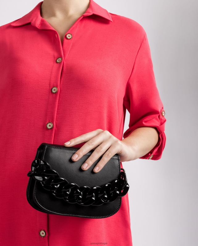 Unisa bolsa com corrente mulheres 6V2Z61219 preto