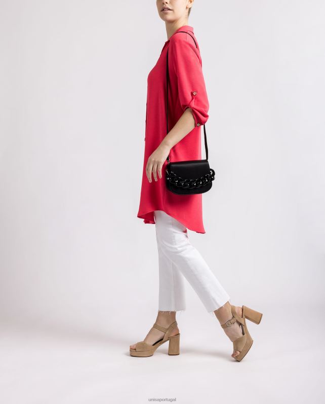 Unisa bolsa com corrente mulheres 6V2Z61219 preto