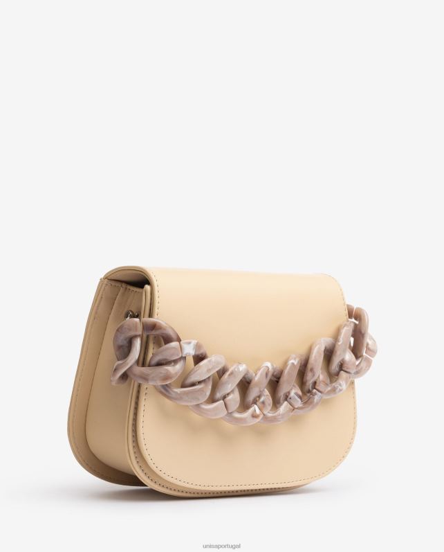 Unisa bolsa com corrente mulheres 6V2Z61220 bege