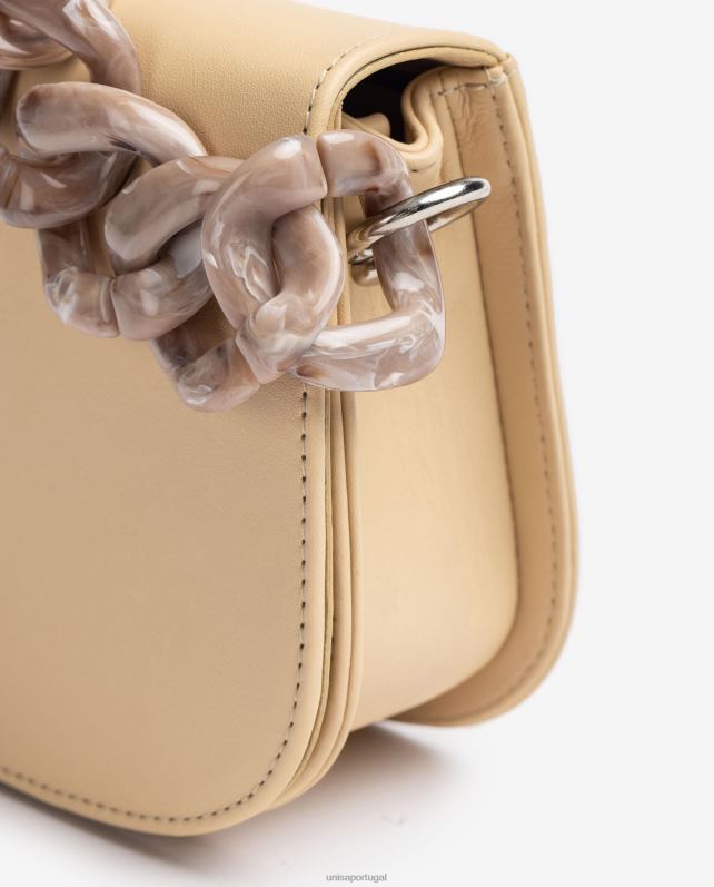 Unisa bolsa com corrente mulheres 6V2Z61220 bege